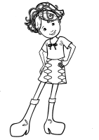 A coloring page of groovy girls